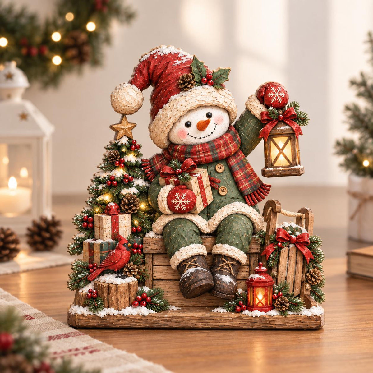Christmas Snowman Wooden Block, Rustic Holiday Tabletop Sign, Rustic Wooden Snowman Christmas Decor, Winter Mantel Shelf Decoration 47419618-923a-4166-83d8-02e67c426b3c-1.jpg