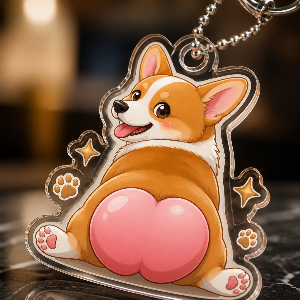 Cheeky Corgi Butt Acrylic Keychain - Acrylic Keychain 4747a28c-9eda-43e3-8a13-28dddf6daf34.jpg