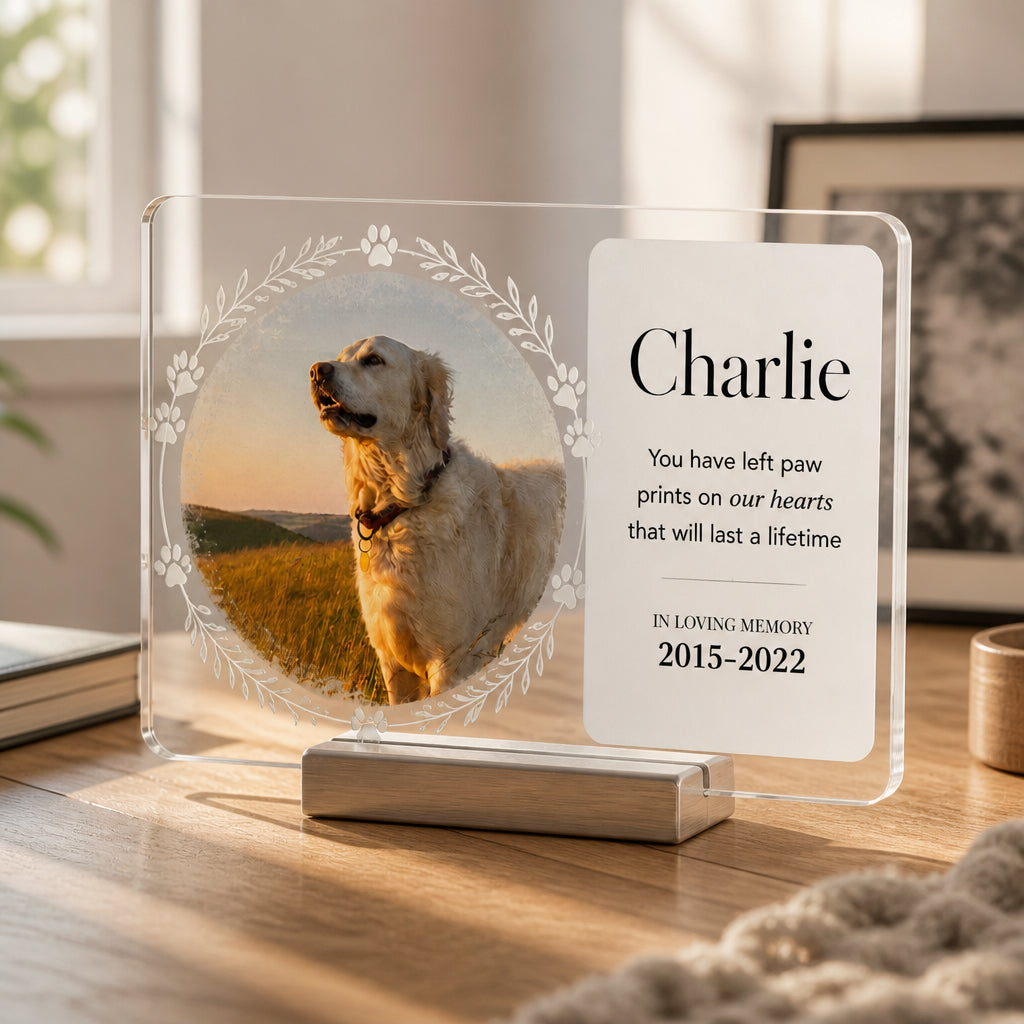 Pet Memorial Acrylic Plaque – Paw Prints On Our Hearts (Photo, Name & Years) - Personalized Acrylic Plaque 474876b8-b93e-43cc-a1df-f75a5454f771.jpg