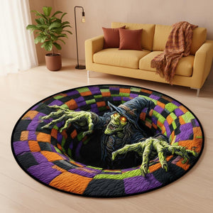 Halloween Witch & Ghost Round Rug, Spooky Welcome Mat, Cozy Indoor Carpet, Haunted Floor Mat for Entryway or Bedroom, Perfect Fall Gift Idea 4772781f-d631-4d76-b3cd-cbc20f3e33ea-1.jpg
