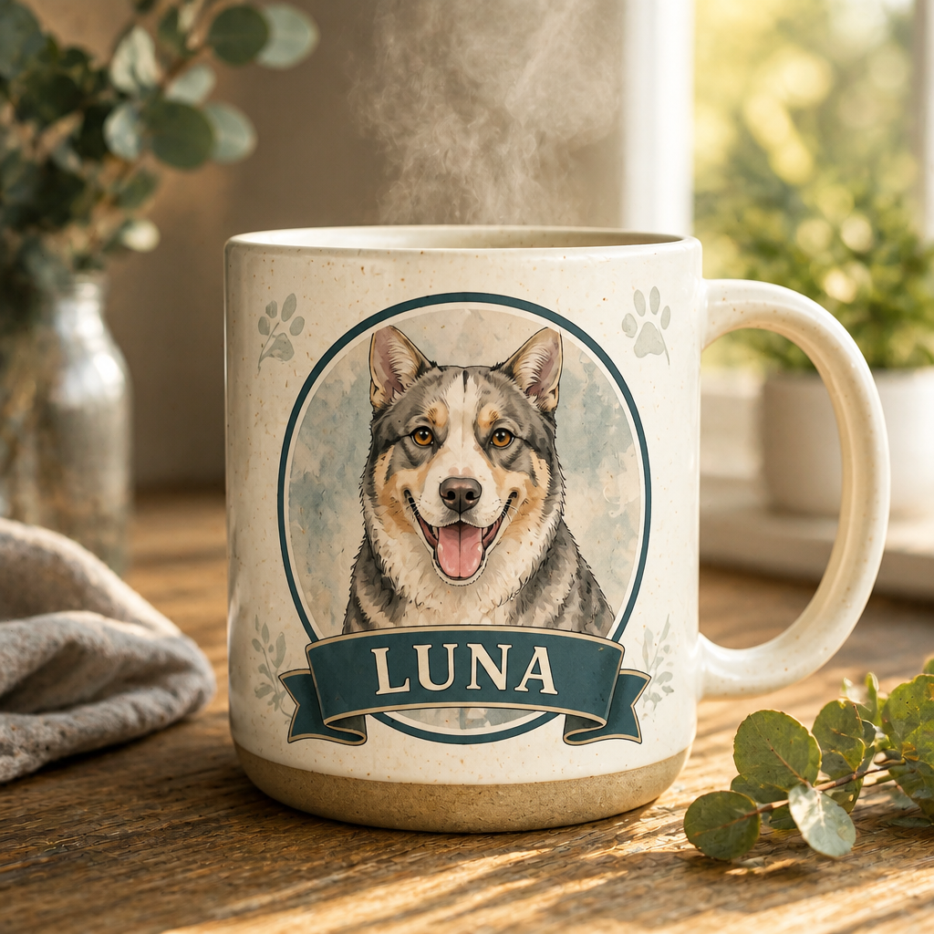 Watercolor Medallion Custom Pet Portrait Campfire Mug - Personalized Campfire Mug 477b43ae-d3ba-45dc-bafb-4ab723020bfa.png