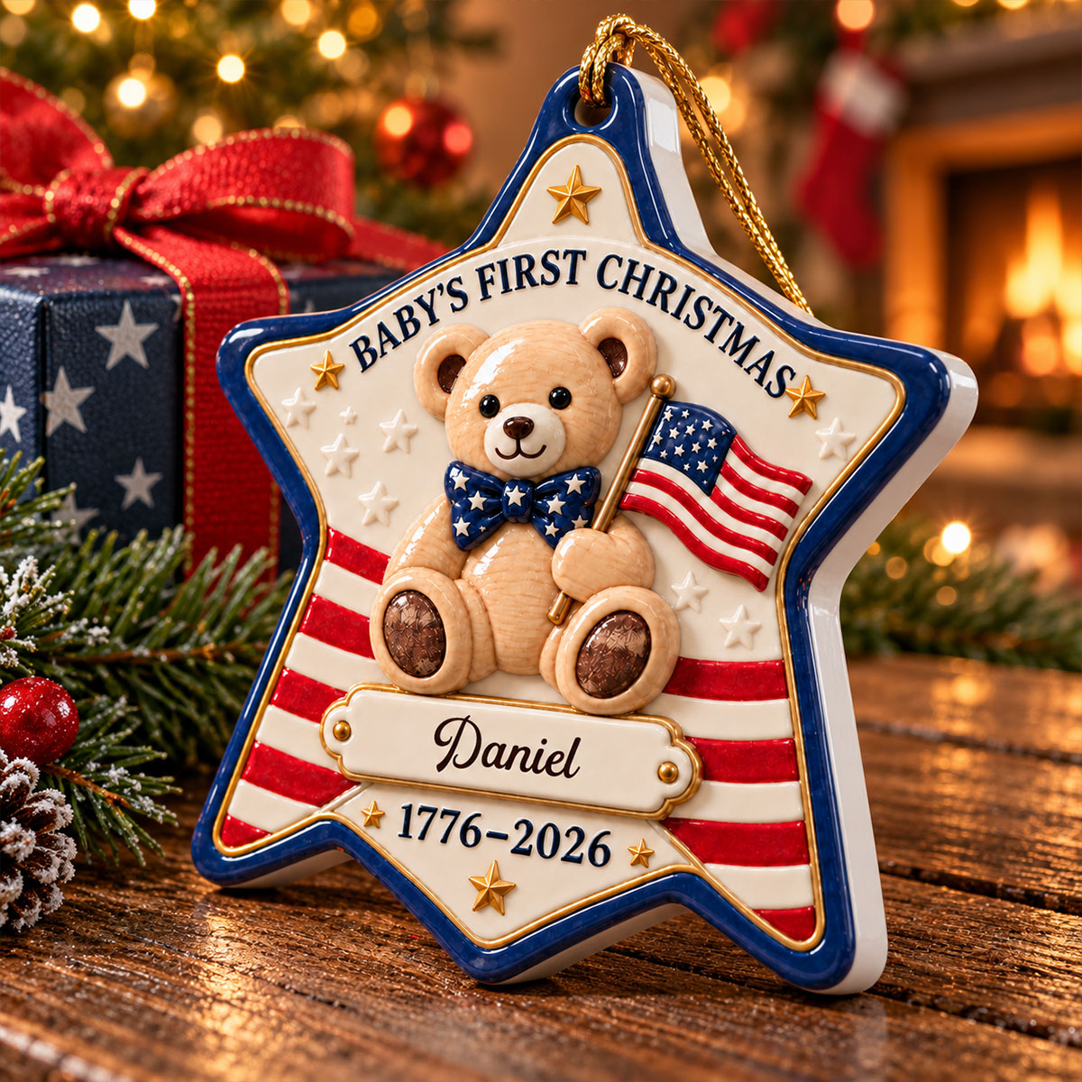 Personalized Baby's First Christmas Teddy Bear Ornament - Custom Name and 2026 Keepsake for Newborns - Real 3D Raised Ornament 47809fb1-630c-46f8-8cfe-a12e29d94aff-5.jpg