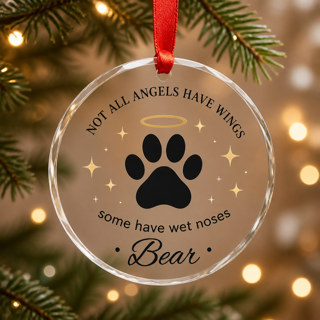 Not All Angels Have Wings Pet Memorial - Transparent Acrylic Ornament (Personalized Name) - Personalized Transparent Acrylic Ornament 479bfde9-3fb9-46d7-a695-cc219777408d.png