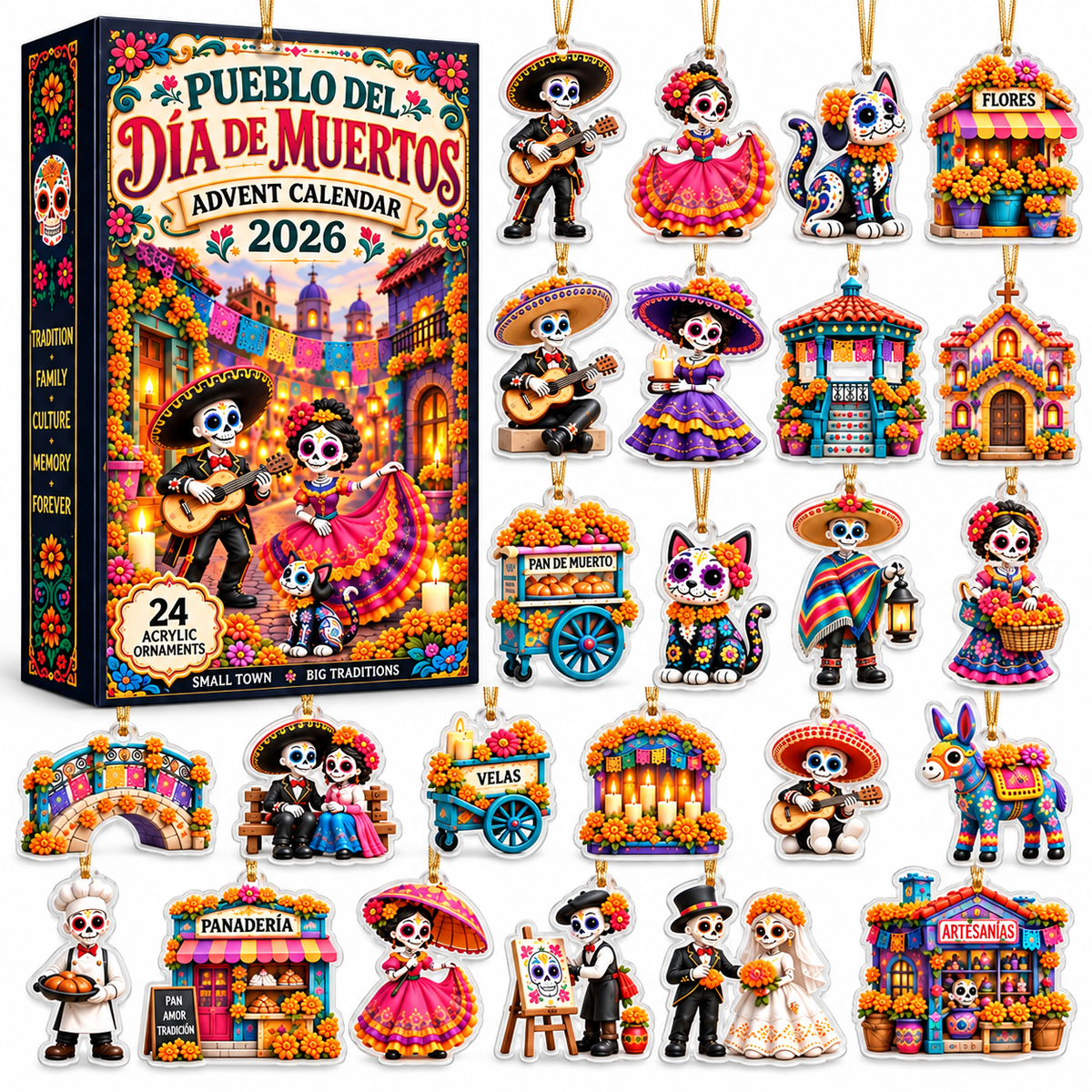 Día de Muertos Advent Calendar 2026 – 24 Acrylic Ornaments, Mexican Day Of The Dead Christmas Countdown Decor 47aadeff-94c1-4a65-8c8b-372c04fc148a-op4.png