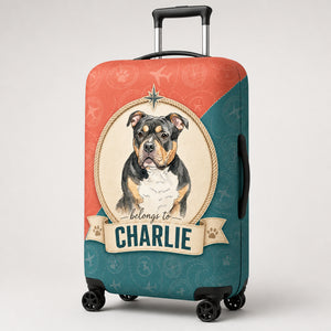 Custom Pet Portrait Luggage Cover – Retro Travel Badge - Personalized Luggage Cover 47cfef0f-2a72-42b7-a794-390bb2e7fe64.jpg
