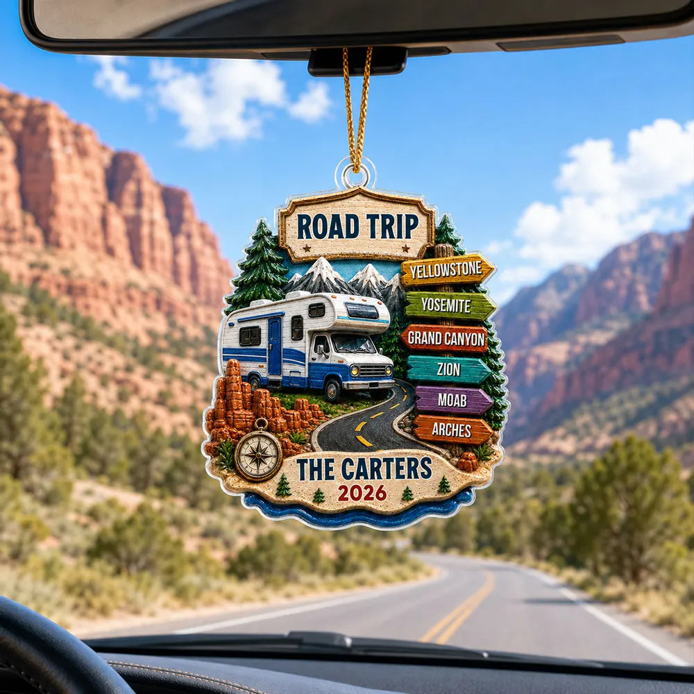 Trending Road Trip Travel Adventure - Personalized 3D Real Raised Details Ornament - Vacation Gifts For Couple, Family 47ebf8a2-5527-4470-8314-2352208b261b-2.webp