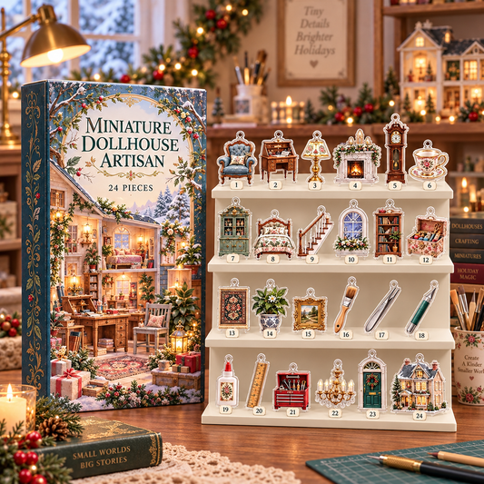 Miniature Dollhouse Advent Calendar, 24 Acrylic Tiny Furniture Ornaments, Miniaturist Gift, Christmas Countdown Box 47f1cca3-7d18-4da2-bee8-7c03577916d8-cd69ed7d-1bab-489c-9033-684432d191eb.png