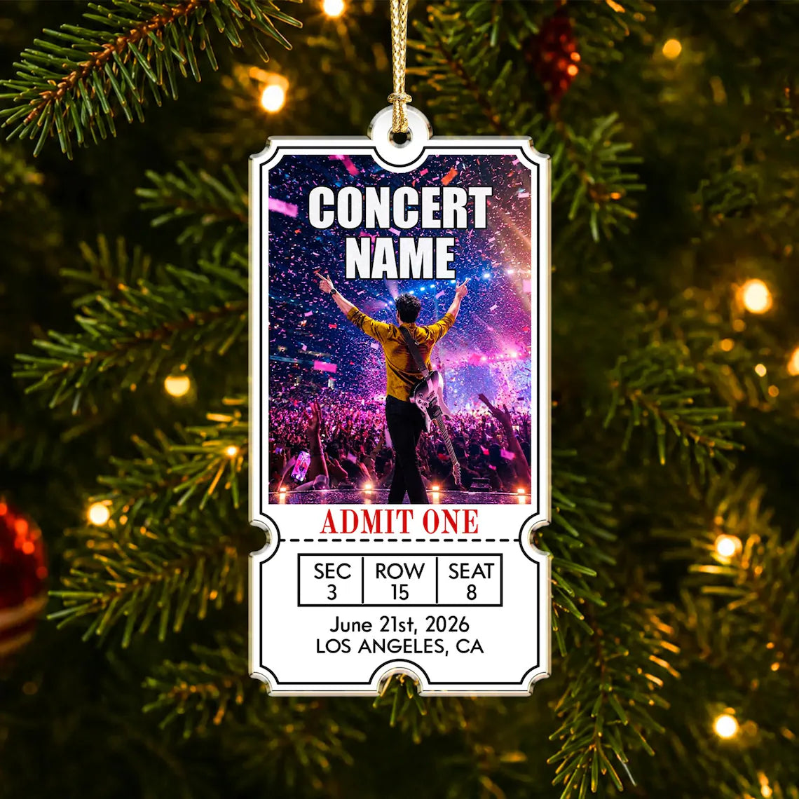 Personalized Concert Ticket Acrylic Ornament: Music Event Keepsake, Music Lover Christmas Gift, Favorite Live Show Ornament 48025780-2a35-4303-8110-aaf944f9f526-6.webp