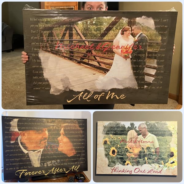 Custom Song Lyrics, Upload Photo, Customizable Song Name And Text Canvas Personalized Canvas For Couple , Anniversary Gift Wedding Gift