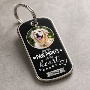Pet Memorial Photo Keychain — You Left Paw Prints on My Heart - Personalized Color Printed Stainless Steel Keychain 480adb13-bd41-4fad-9ec2-cc7340c45a32.jpg