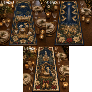 Nativity Christmas Quilted Table Runner, Religious Holiday Dining Table Decor, Holy Family Bethlehem Winter Table Centerpiece Christian Xmas 4826fd42-fddc-4081-a171-31ffab36590c-option.png