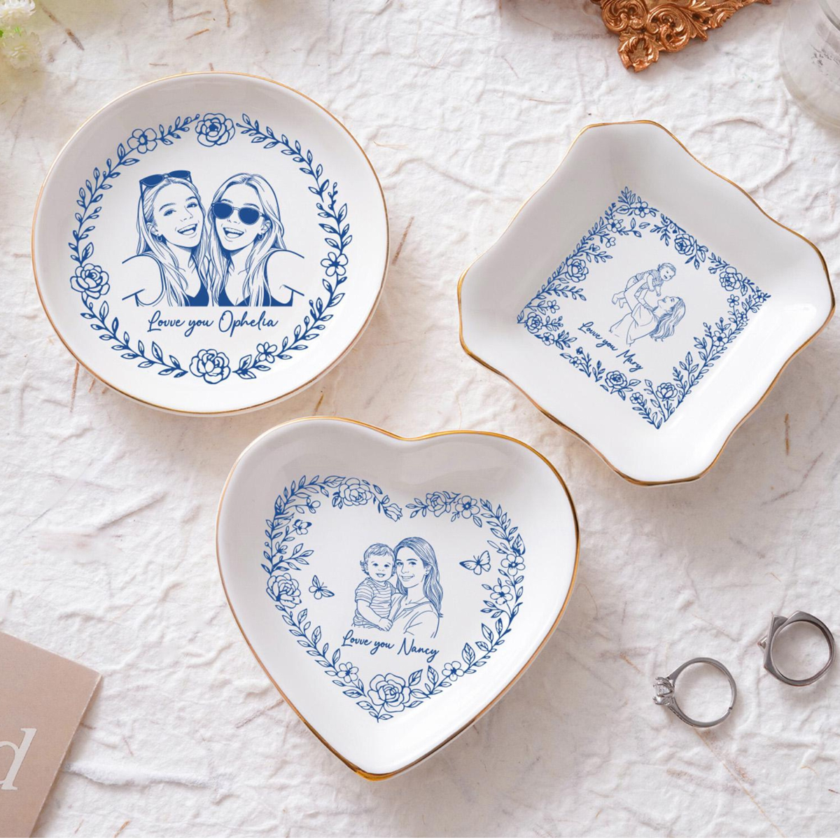 Personalized Bestie Photo Jewelry Dish, Toile De Jouy Jewelry Dish, Wedding Gift for Couple, Bridesmaid Gift 483bd981-9e64-4cf3-b19a-b27b58456336-4.png