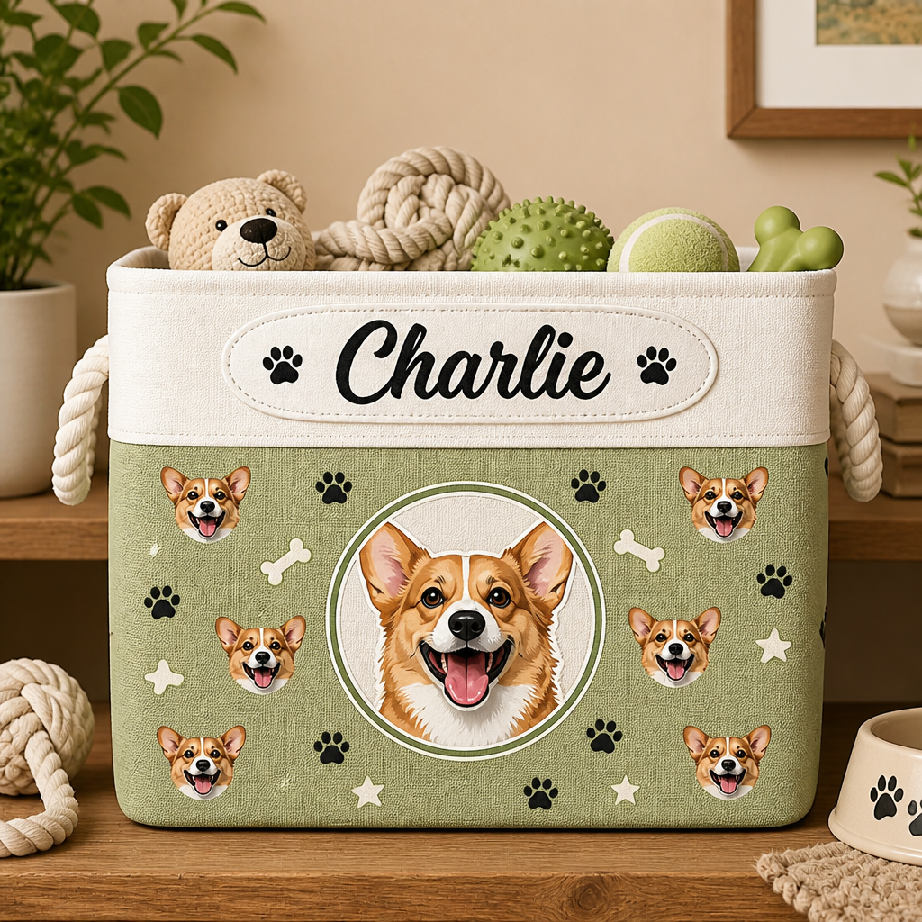 Custom Pet Photo Storage Bin with Name - Personalized Storage Bag 485b98a0-41c2-4691-a7a0-58efcb5cbfa8.png