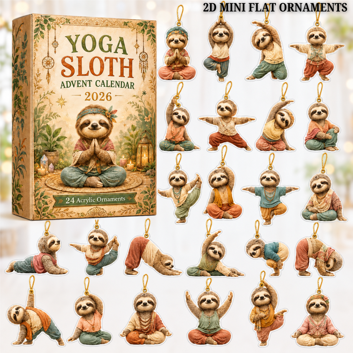 Yoga Sloth Advent Calendar 2026 - 24-Day Festive Countdown, Acrylic Charms Blind Box - Gift For Yoga Lovers 48783fac-42c6-4cc0-90dc-fabffd9e0844-sloth-text.png