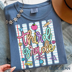 Striped Neon Third Grade Teacher Shirt, Back To School Gift, 3rd Grade Tshirt, Elementary School Tee, Teacher Appreciation Gift 48806af1-7813-435c-91dd-9af950315f04-6.jpg