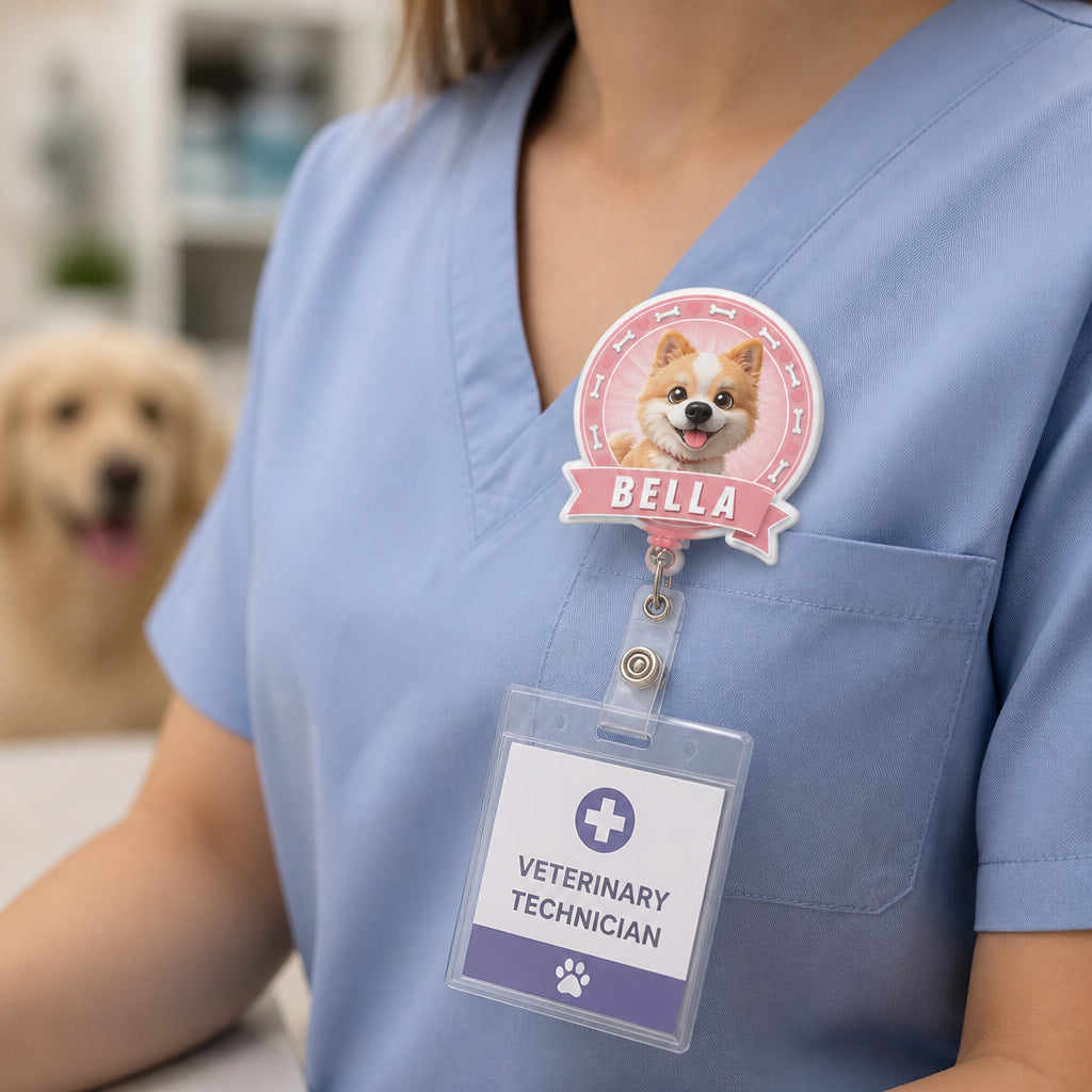 Custom Cartoon Pet Badge Reel — Photo to Portrait with Name - Personalized Custom Shape Badge Reel 48a5ed1e-6593-46d7-b2f9-da2eb1c7678a.jpg