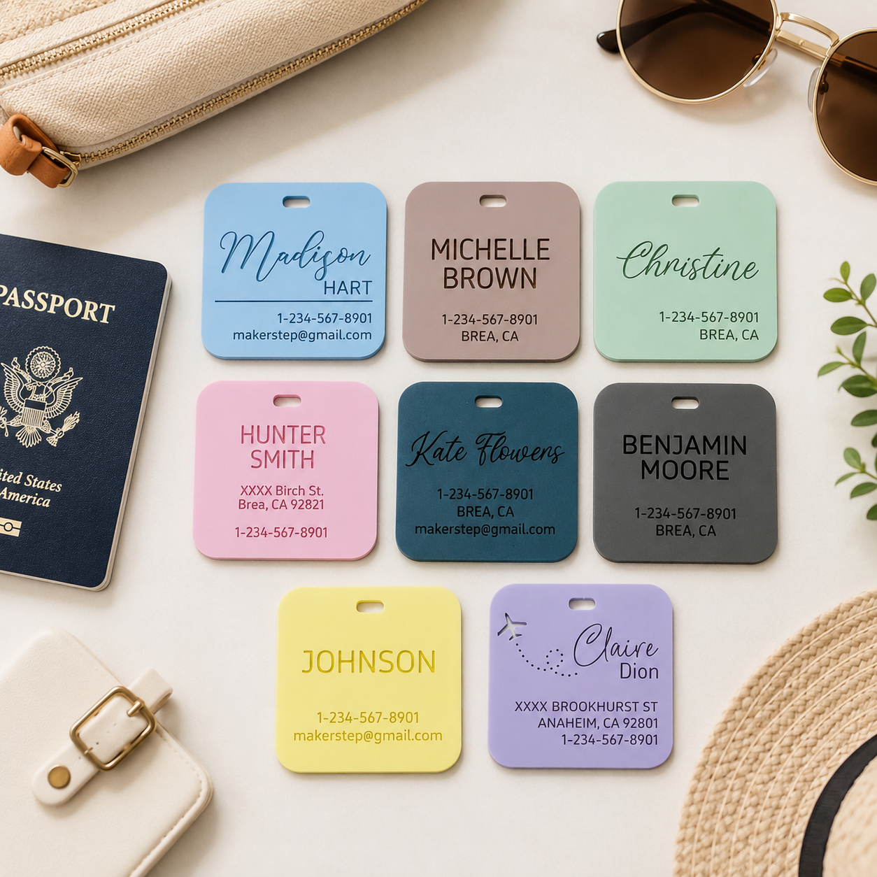 Personalized Luggage Tags, 1/8" Acrylic Custom Luggage Tag, ID tag, Address tag, Travel Tag, Name Tag, and Travel Accessories 48d9737d-33f8-4fce-9c14-04994473e020-f888ef21-12af-4497-bbac-62f6f1babbd9.png