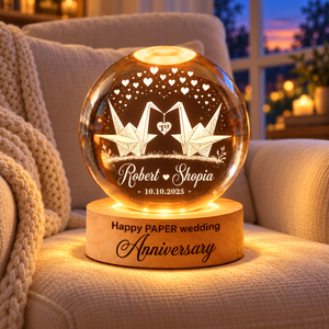1st Paper Wedding Anniversary Crystal Ball Night Light, Paper Wedding, Paper Anniversary Gift, 1st Year Gift for Wife, The Paper Year Gifts 491dfad5-d30d-48f9-9de6-d981c719a2f8-banner-2.png
