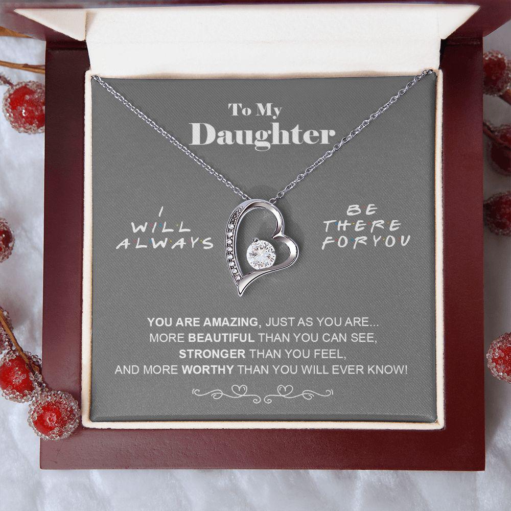 To My Daughter Beautiful Than You Can See Necklace With Message Card, Gift For Daughter, Meaningful Gift, Love From Mom. 492.jpg