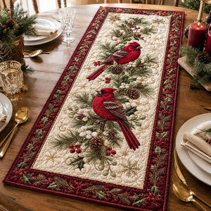 Quilted Red Cardinal Christmas Table Runner, Winter Pine Berry Decor 4939f254-eb93-4316-931b-907c42c303ae-cds-1-.webp