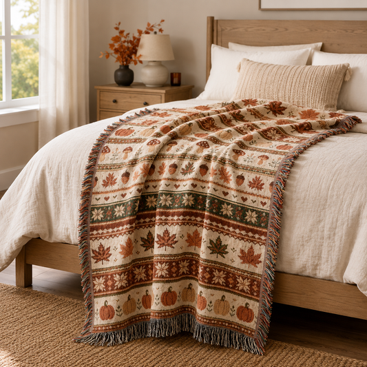 Fall Woven Blanket Thanksgiving Hostess Gift Autumn Home Decor Cottage Living Room Throw Pumpkin Harvest Blanket Housewarming Gift for Her 494286e3-d7e8-47cb-a8d8-67e717f63323-35e1986b-a687-4732-b232-62f55d26512f.png