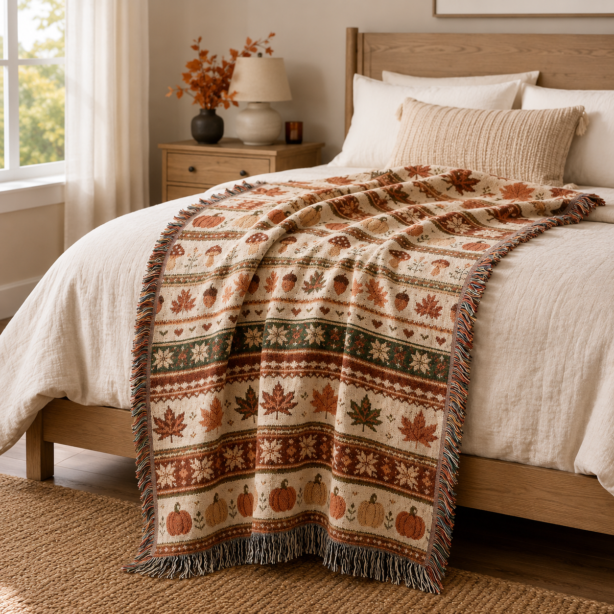 Fall Woven Blanket Thanksgiving Hostess Gift Autumn Home Decor Cottage Living Room Throw Pumpkin Harvest Blanket Housewarming Gift for Her 494286e3-d7e8-47cb-a8d8-67e717f63323-35e1986b-a687-4732-b232-62f55d26512f.png