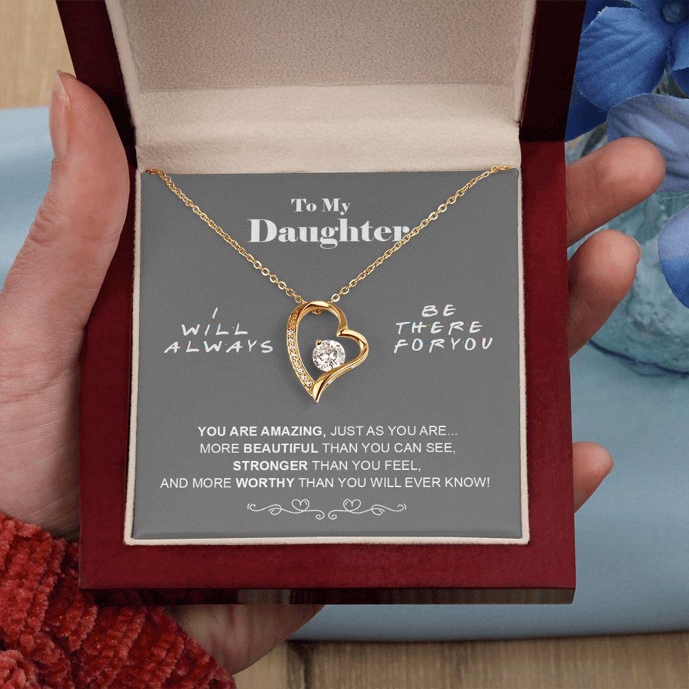 To My Daughter Beautiful Than You Can See Necklace With Message Card, Gift For Daughter, Meaningful Gift, Love From Mom. 494.jpg