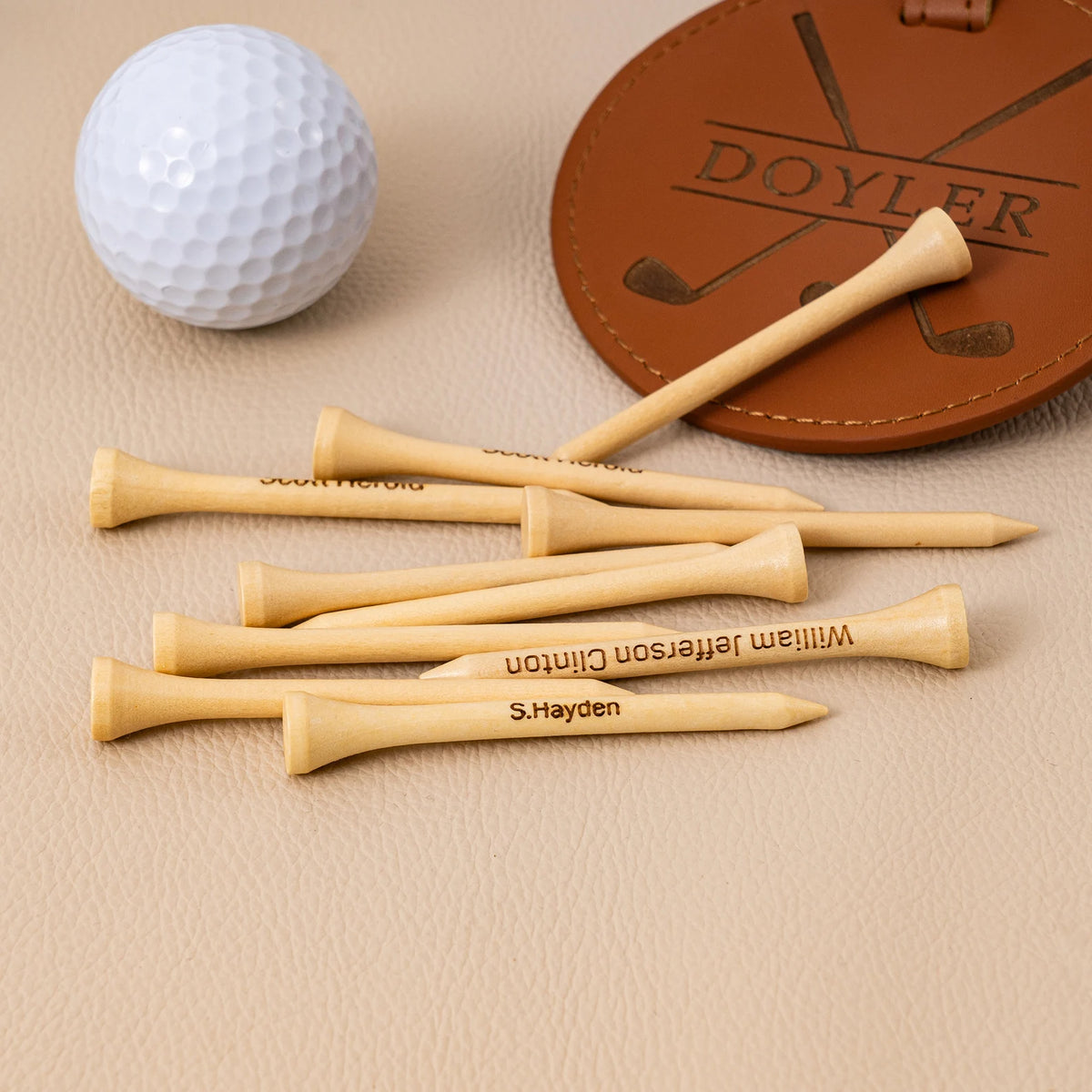Engraved Leather Golf Bag Tag Gift with Golf Tees, Personalized Golf Tee Holder, Custom Golf Accessories, Groomsmen Gifts, Golf Gift For Men 495007f7-6f48-4dc9-8bd5-f2f7cceec987-vfdxs-9-.webp