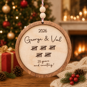 Personalized Anniversary ornament, 5th Anniversary, Wooden Anniversary ,Anniversary gift for him/her, Any Anniversary year 4954ca38-f567-4b7d-93ef-21efdb20fb12-842dce93-d011-4aa4-a7ea-f1a6b6faef60.png