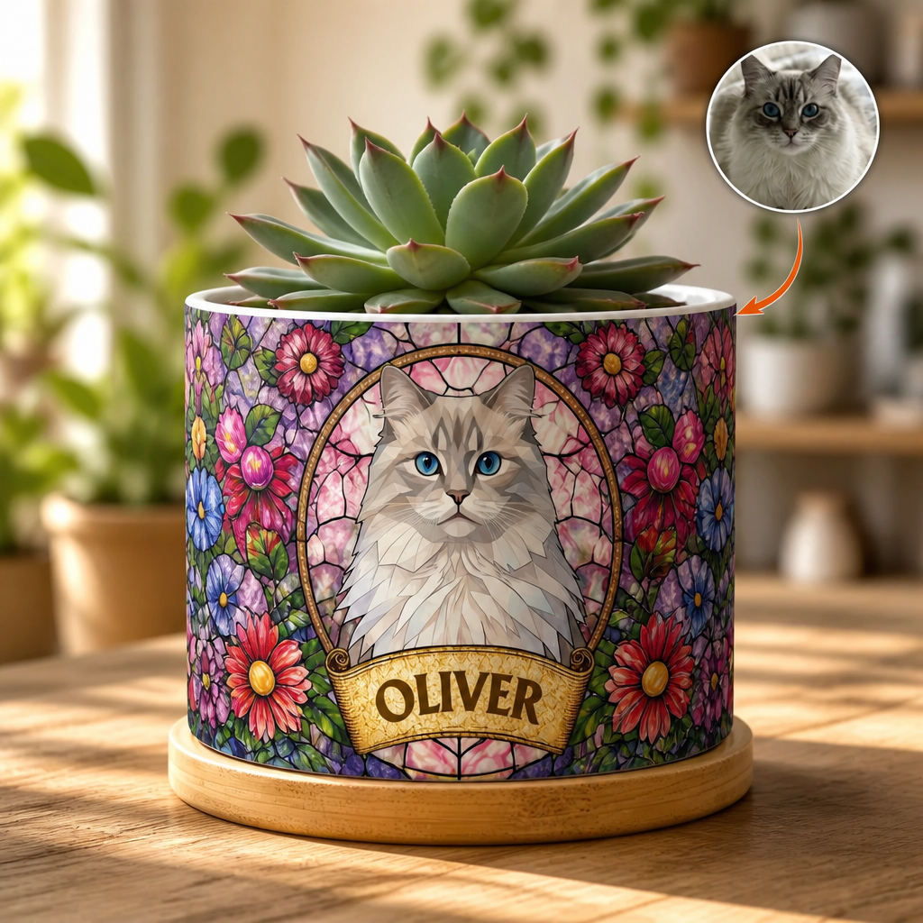 Custom Stained-Glass Pet Portrait Planter - Personalized Plant Pot & Vase 498332f1-c589-48d2-8b17-536901db19bf.png
