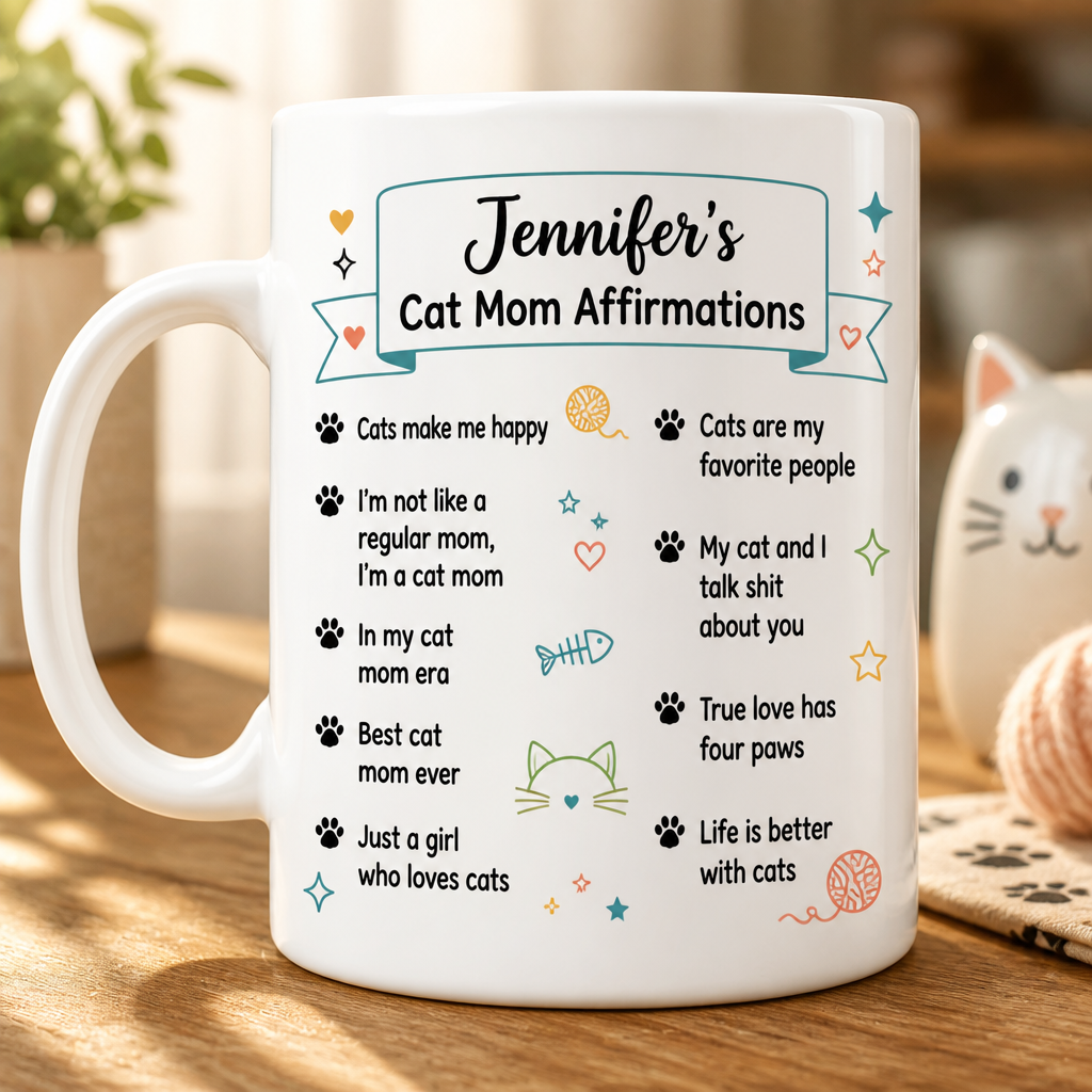 Personalized Cat Mom Affirmations Mug - Personalized Mug 4985013a-fb7a-4713-8b10-7890c934042f.png