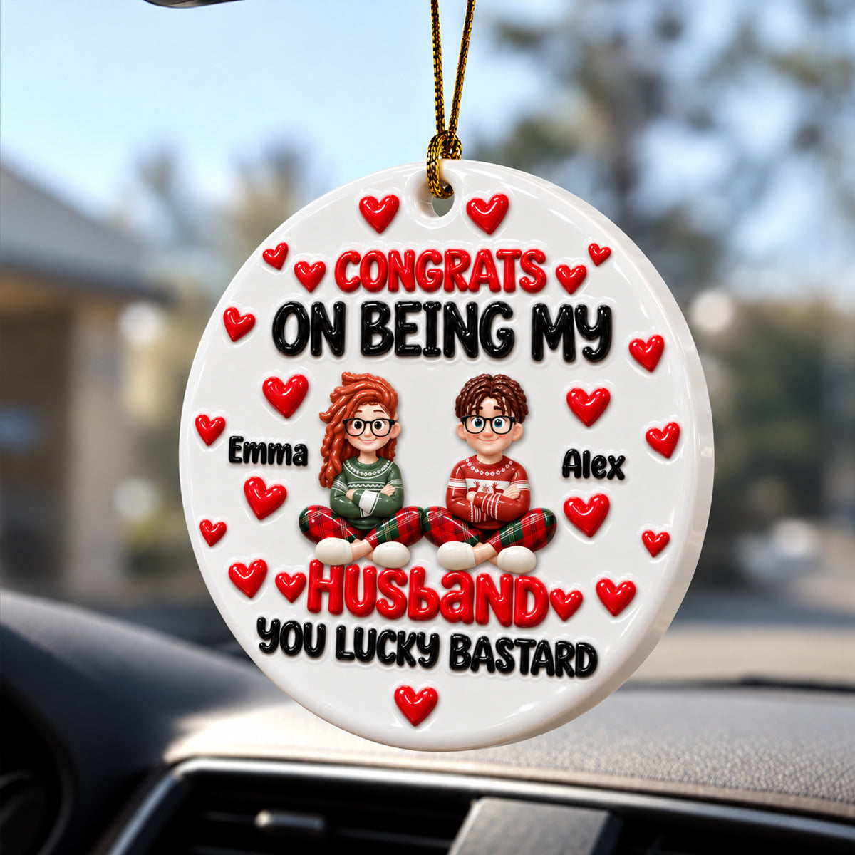 Congrats My Husband - Personalized Real 3D Ornament 49896f4c-ffa5-438e-9999-02e3fdcbcba7-banner-4.jpg
