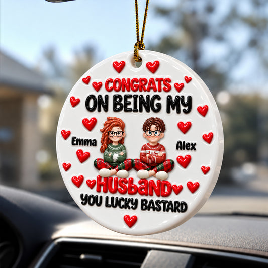 Congrats My Husband - Personalized Real 3D Ornament 49896f4c-ffa5-438e-9999-02e3fdcbcba7-banner-4.jpg