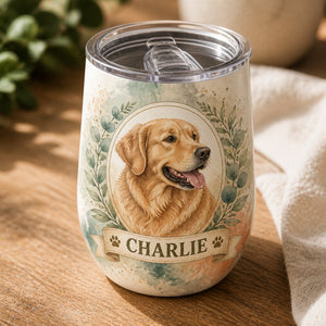 Custom Watercolor Pet Portrait Wine Tumbler with Name - Personalized Wine Tumbler 499cd6a0-c123-48b9-bba5-fe0e377335bc.jpg