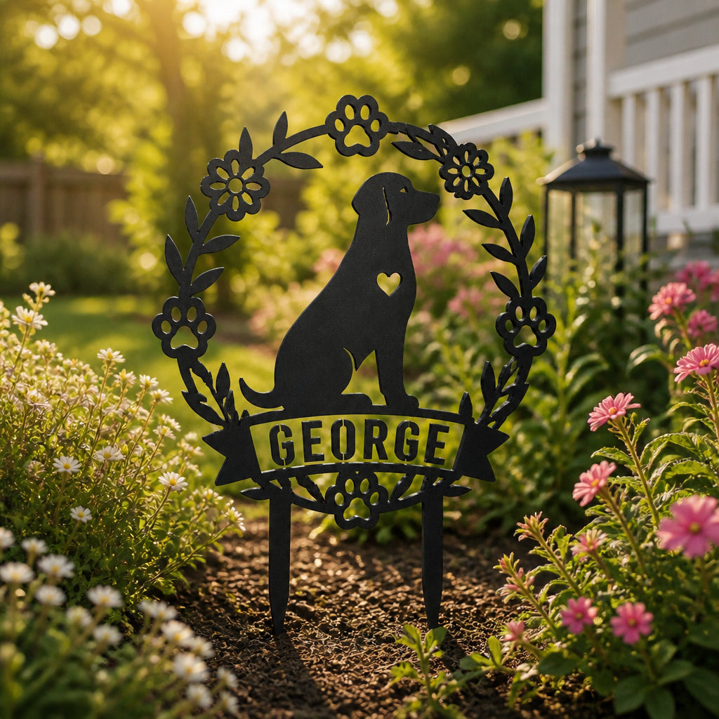 Personalized Dog Heart Wreath Cut Metal Garden Stake - Personalized Cut Metal Sign 49a13472-0546-4fa5-bb77-d3a7ca53d092.jpg
