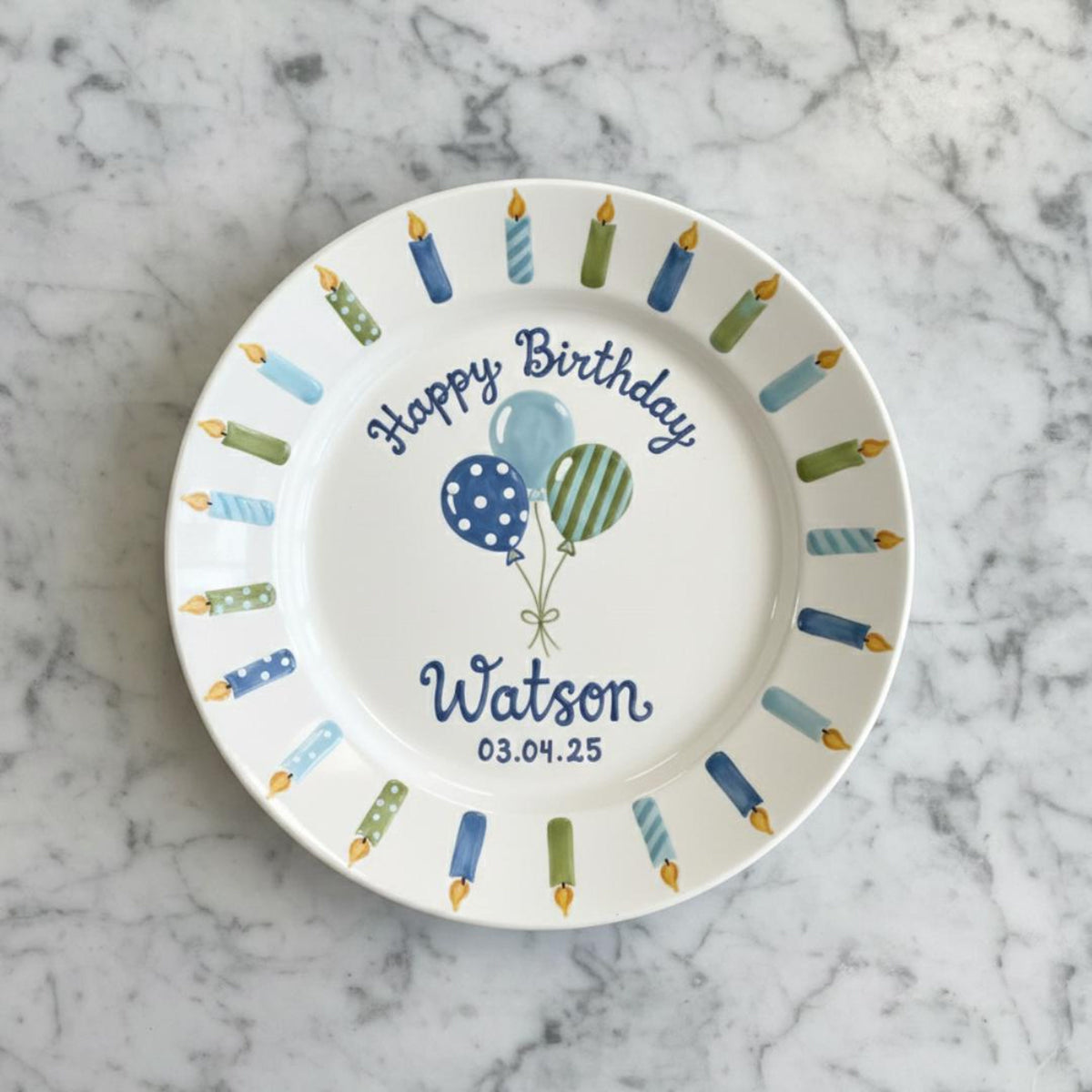 Custom Birthday Plate for Boy | Personalized Happy 1st Birthday Gift | Ceramic Hand Painted Keepsake 49a704e4-722a-4dcb-8549-cdc1f6a8e877-2.jpg