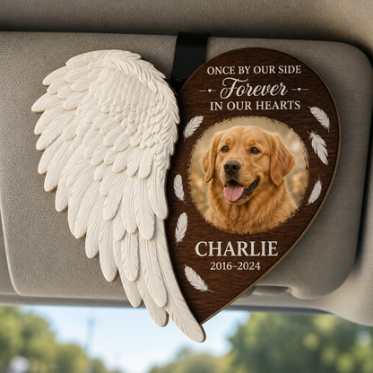 Pet Memorial Angel Wing Visor Clip – Forever in Our Hearts - Personalized Wooden Car Visor Clip 2 Layer 49b17502-ca50-41b4-aa15-ab57caa47c3e.png