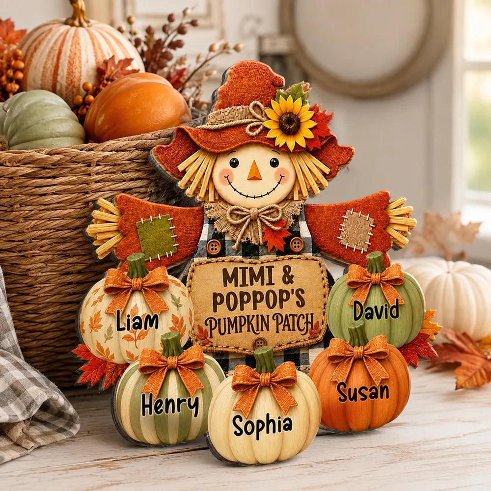 Grandma & Grandpa's Pumpkin Patch Scarecrow - Personalized Wooden Door Sign - Fall Front Porch Decor 49b1bee4-cb68-4969-8edc-51725efcb243-banner-6.webp