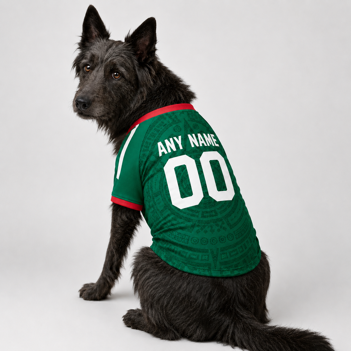 Mexico Dog Tshirt Pet Clothes Jersey Style Custom Name and Number Pet Clothes Gifts