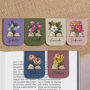 Personalized Magnetic Leather Bookmark, Name Floral Book Lover Gift, Name Leather Bookmark, Birthday Gift For Book Lover, Book Club 49ca783f-9f49-44a2-b735-4124dd9cb9b3-1.png
