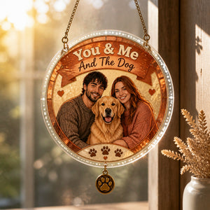 You & Me And The Dog – Custom Couple & Pet Portrait Campfire Mug - Personalized 1 Layered Suncatcher with Charm 49e20636-e7fc-4e6b-b058-6b8d7f2c1bda.jpg