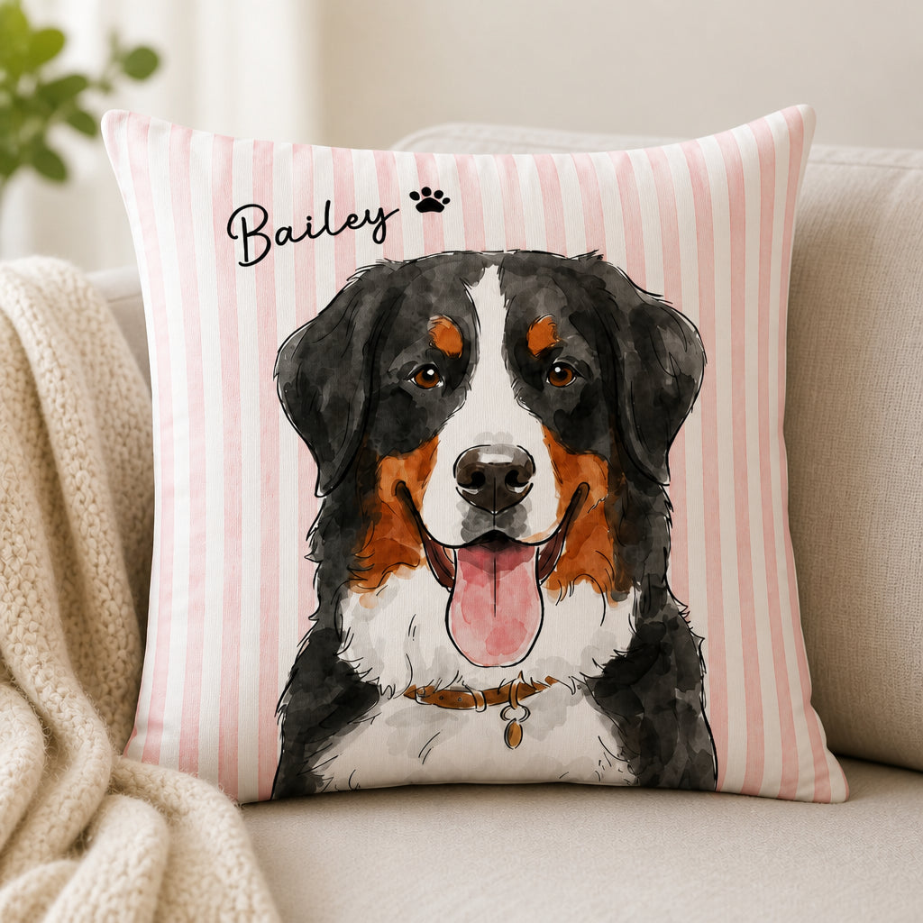Custom Watercolor Pet Portrait Pillow - Personalized Pillow 49f02825-55d9-4abb-9a22-7e441483393c.jpg
