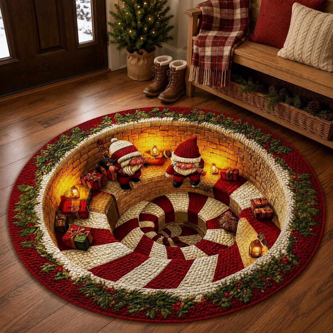 Christmas 3D Illusion Rug, Santa Gnome Round Area Rug, Candy Cane Spiral Floor Mat, Holiday Living Room Decor, Xmas Gift 49f5e902-dc16-4455-9d84-52ef7cc6eaa7-5.jpg