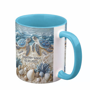 Sea Turtle Couple Accent Mug Personalized Forever By The Sea