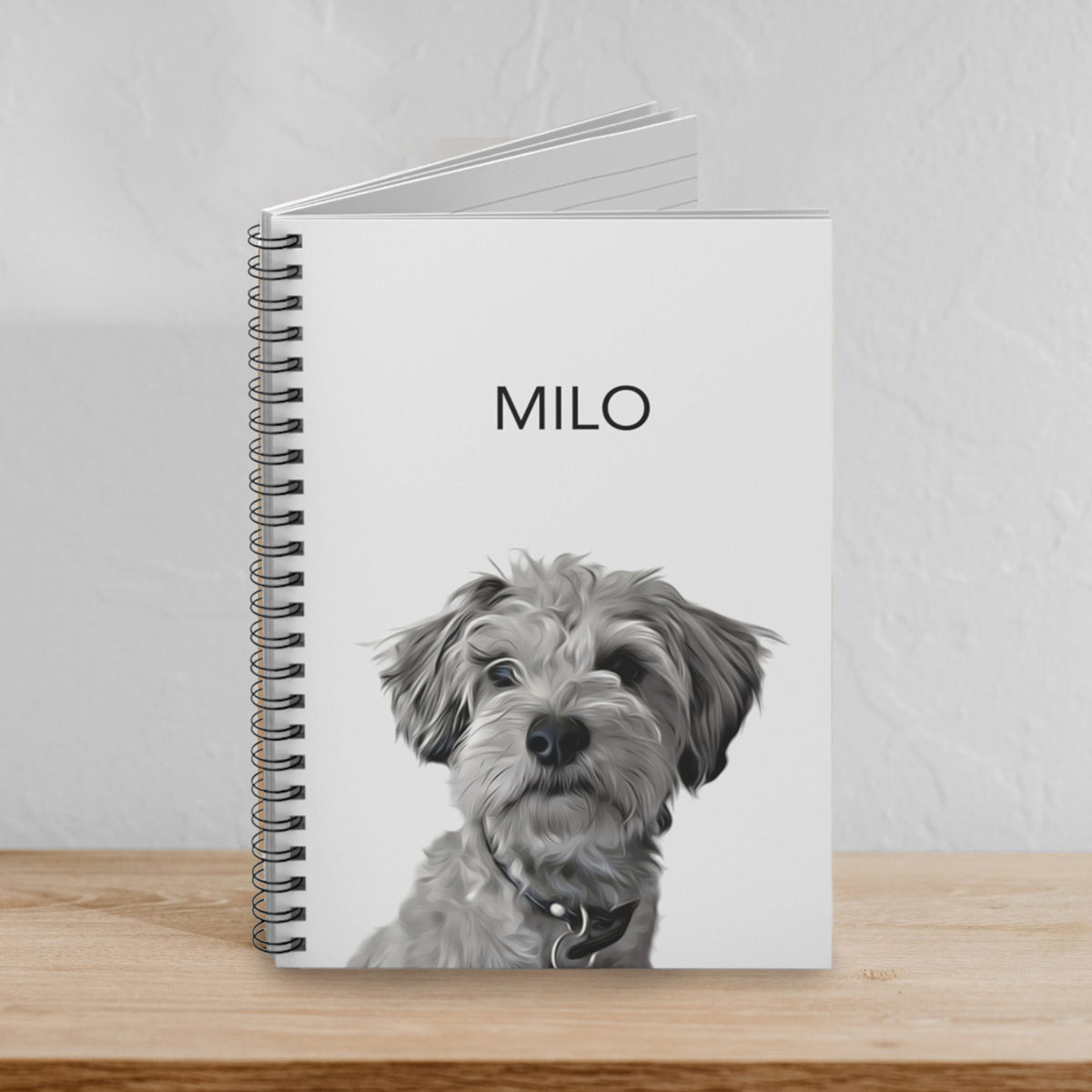 Custom Pet Dog Spiral Notebook Custom Pet Portrait Notebook Planner Personalized Dog Journal Gift for Dog Lover Gift Travel Journal