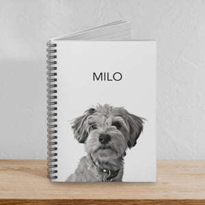 Custom Pet Dog Spiral Notebook Custom Pet Portrait Notebook Planner Personalized Dog Journal Gift for Dog Lover Gift Travel Journal