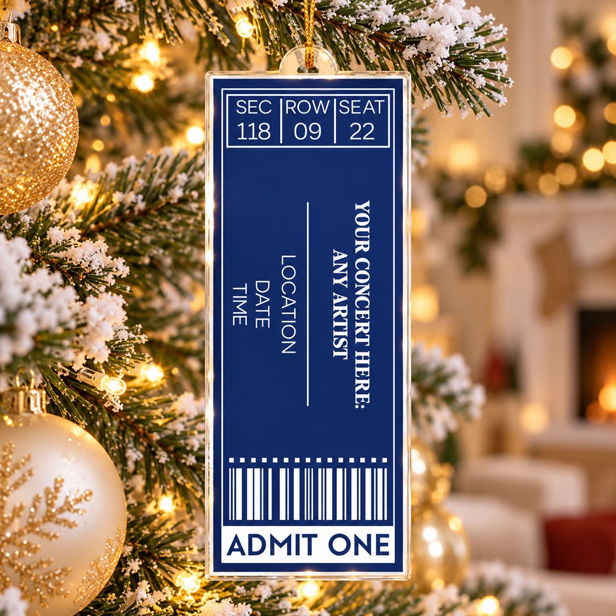 Favorite Concert Ticket Music Lovers Gifts, For Daughters, Friends - Personalized Acrylic Ornament