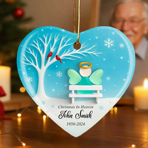 Angel Memorial Sea Glass Effect - Personalized Ornament - Christmas Sympathy Gift