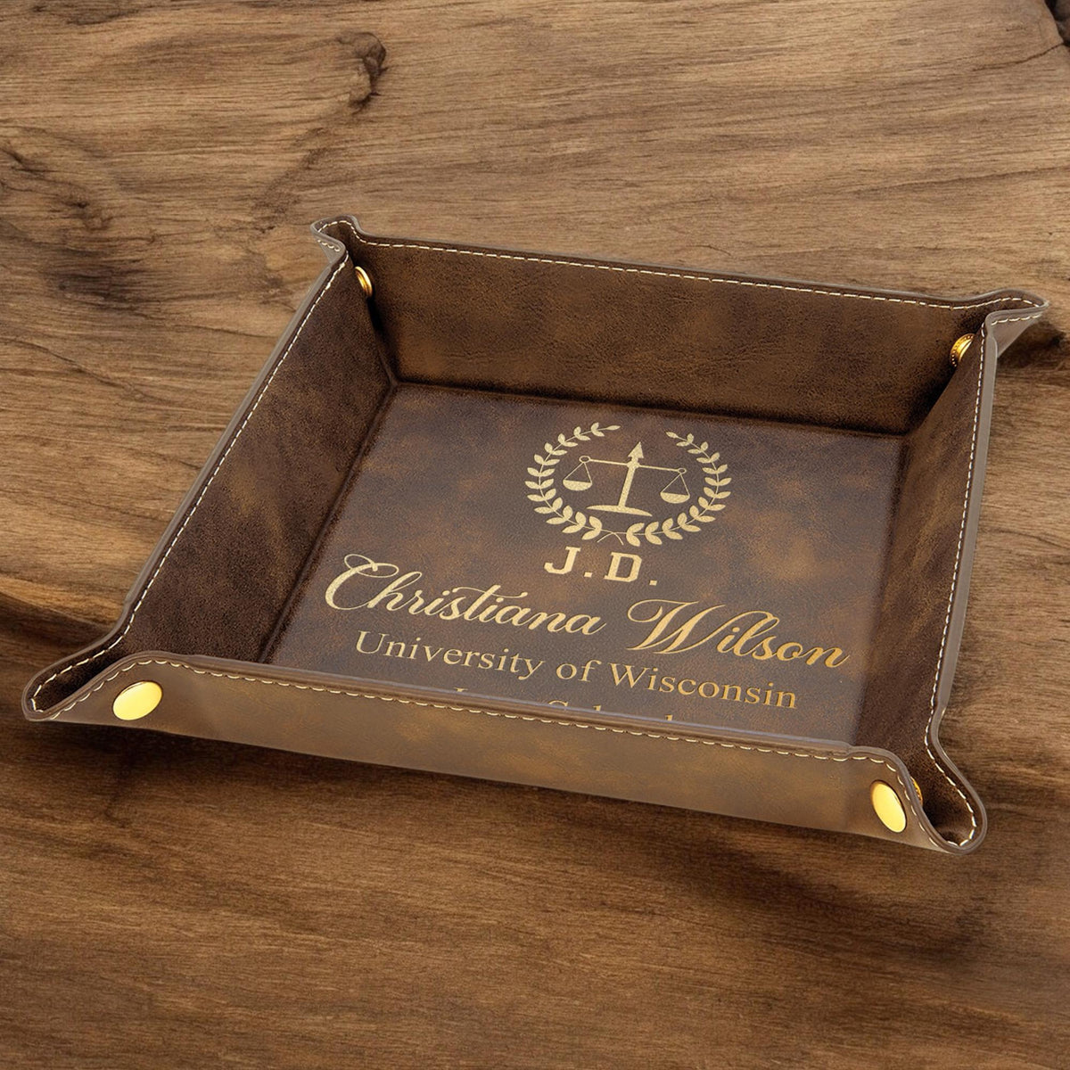 Custom Law Degree Graduation Valet Tray - Personalized Grad Lawyer Gift for Graduates, Class of 2026