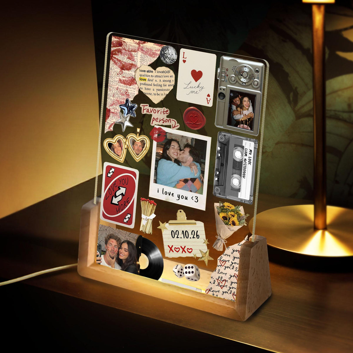 Personalized Couple Matchbook Night Light, Custom Photo Frame Lamp for Her, Couple Gift, Gift for Him, Valentines Day Gift, Anniversary Gift